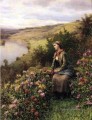 Waiting countrywoman Daniel Ridgway Knight Impressionism Flowers